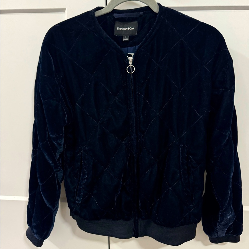 Frank and Oak velvet bomber sweater